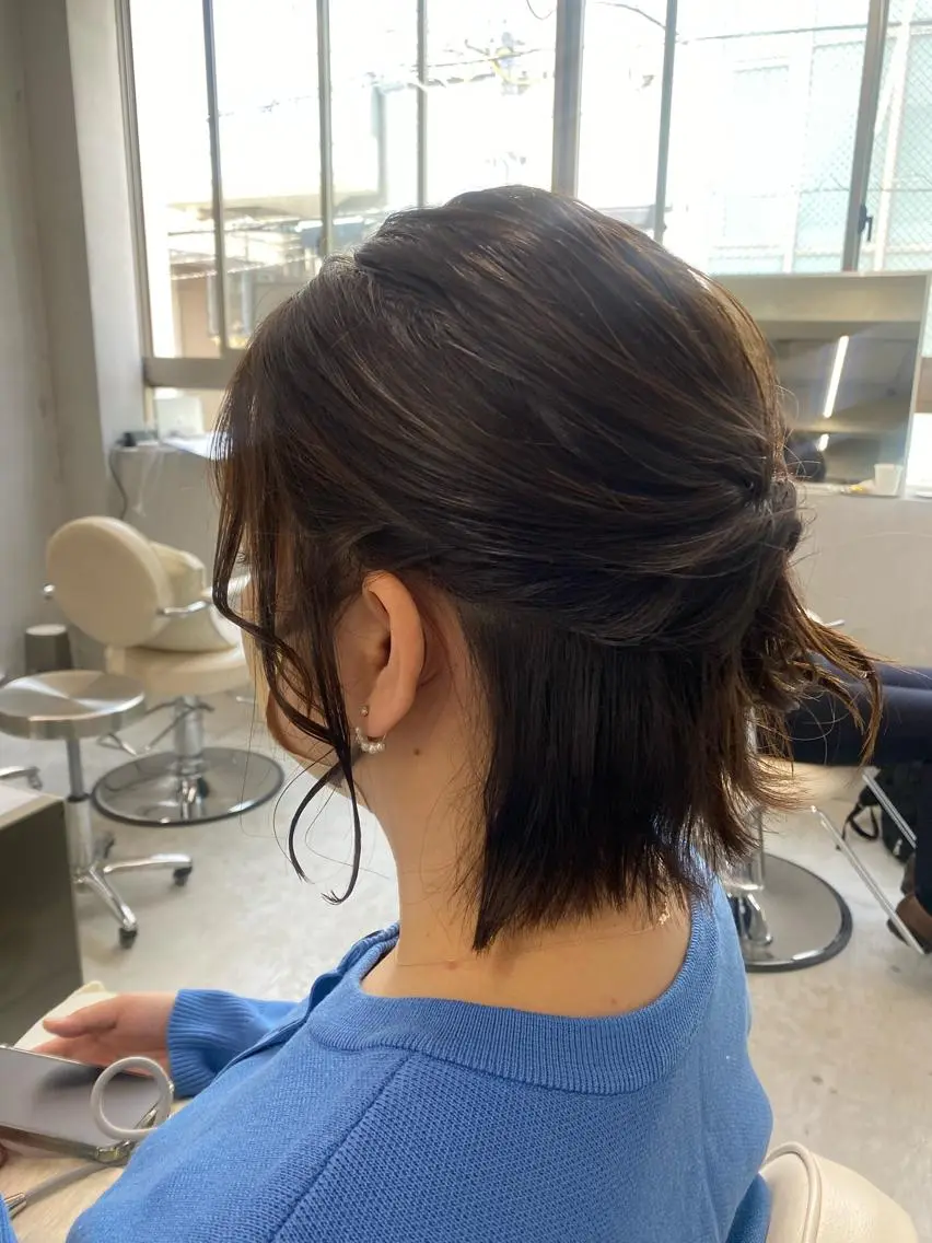 ショート カラー ヘアアレンジ 切りっぱなしボブ ボブ Kaho/大阪心斎橋 ボブ/レイヤー/艶髪のヘアスタイル