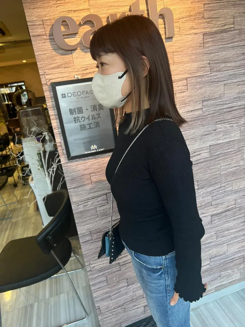 ミディアム 【南草津】髪質改善 ヘナカラー&縮毛矯正のヘアスタイル
