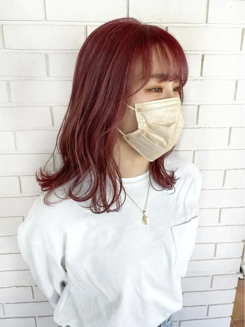 ミディアム カラー 杉村 未来のヘアスタイル