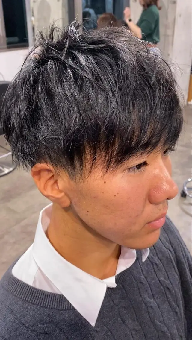 ミディアム カラー パーマ ヘアアレンジ メンズ マッシュ 当日予約⭕️ JUNYAのヘアスタイル