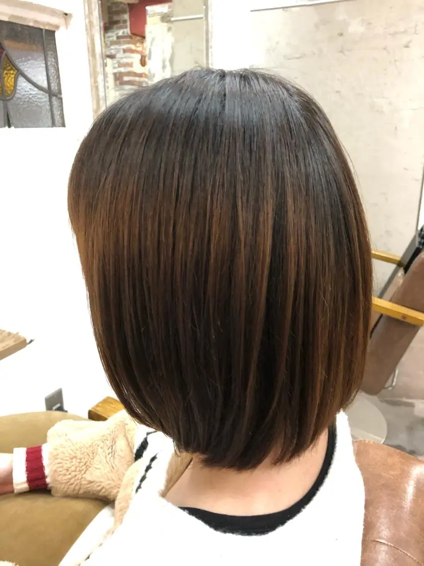ミディアム ワンレンボブ ボブ 桐原 竜也のヘアスタイル