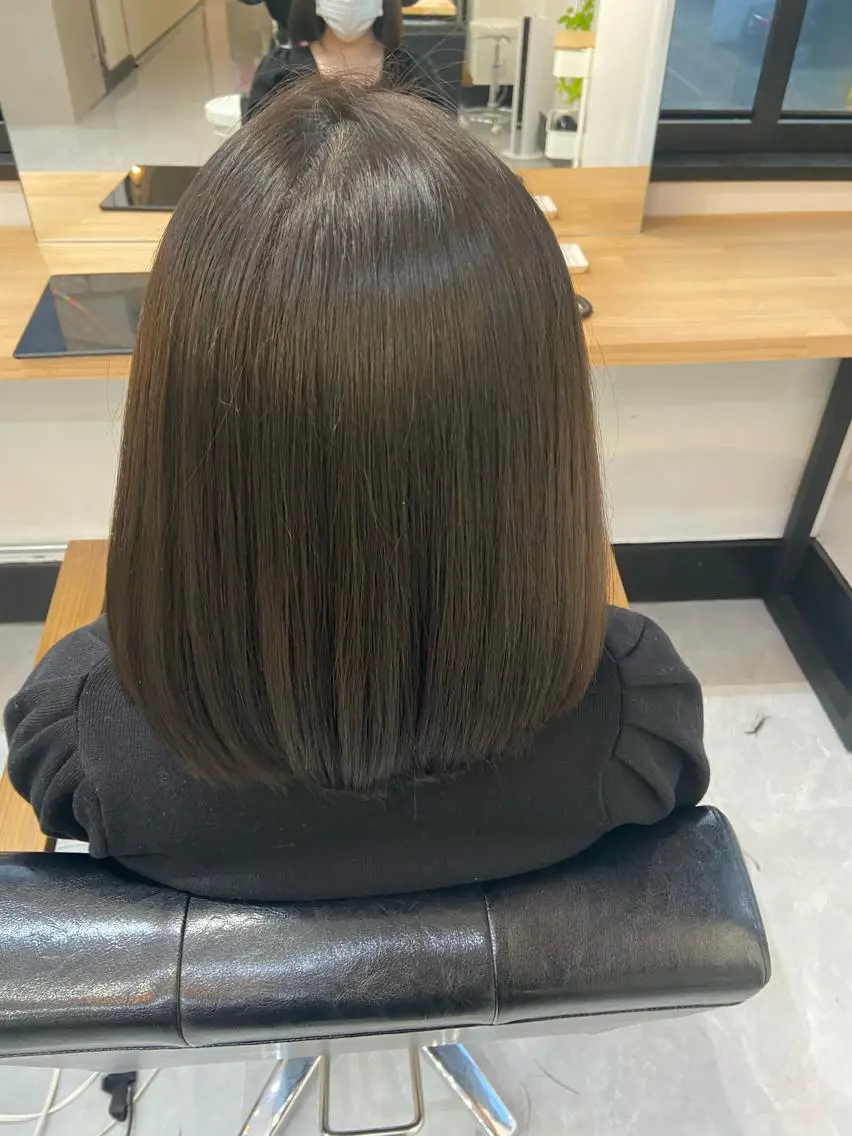 ミディアム カラー イルミナカラー 髪質改善 トリートメント 田中 あやなのヘアスタイル