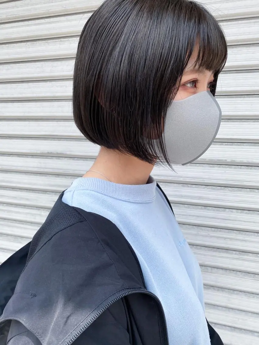 ショート カラー ボブ カット 髪質改善、エクステ 山口卓哉のヘアスタイル