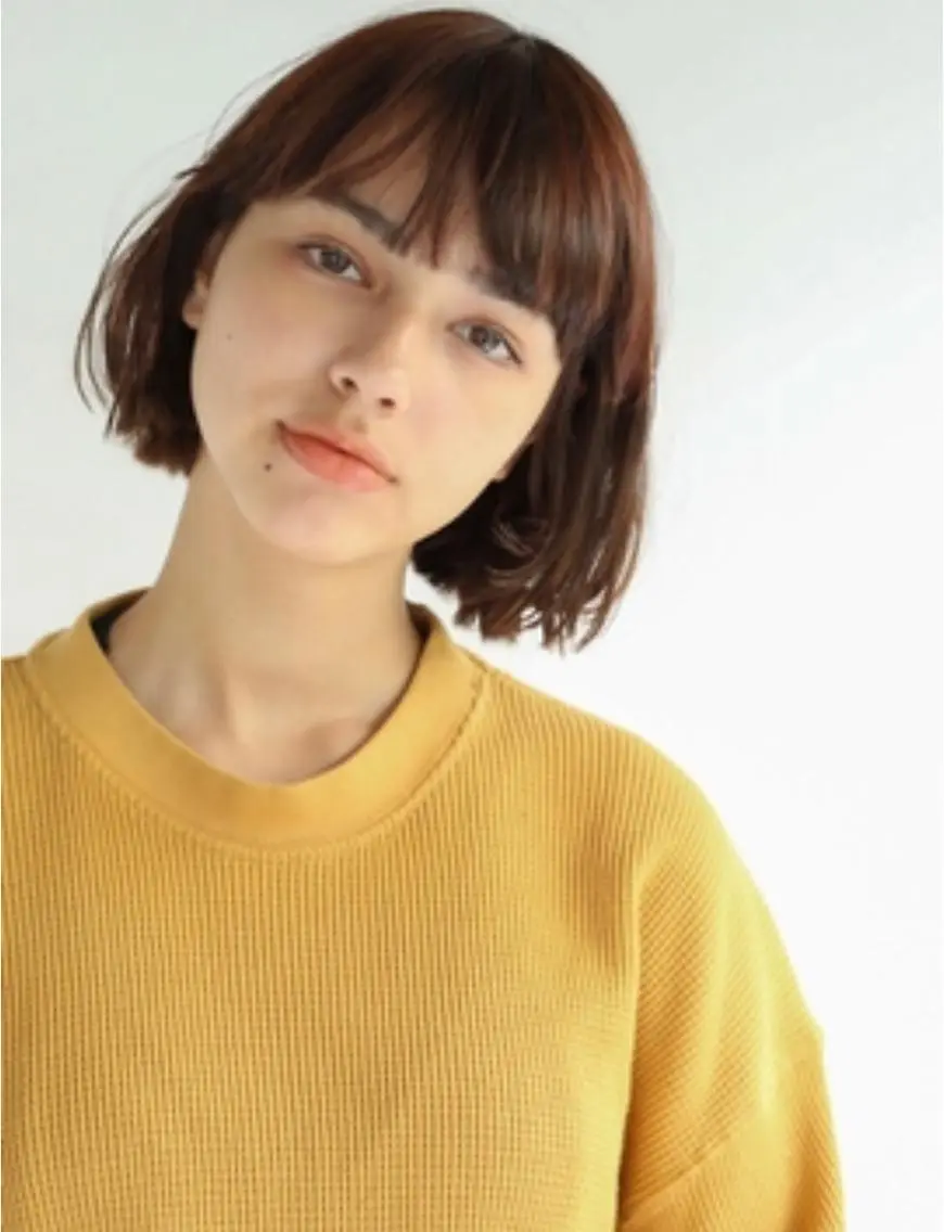 ショート カラー ヘアカラー トリートメント ボブ／レイヤー／艶 🦕risa  森下のヘアスタイル