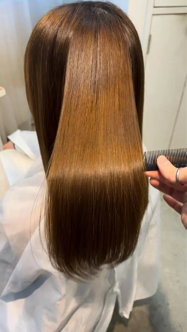 ロング パーマ 髪質改善 トリートメント 縮毛矯正 タカハシ ハヤトのヘアスタイル