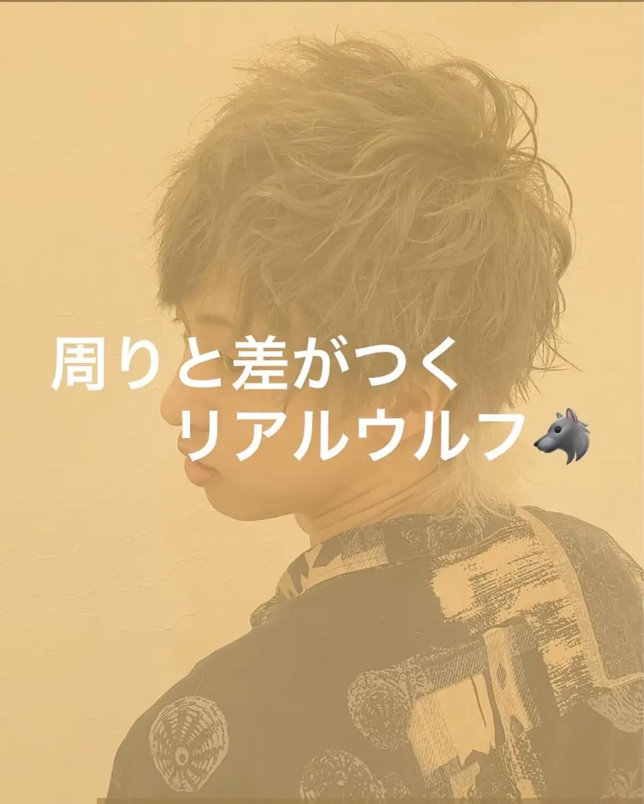カラー メンズ メンズウルフカット 髪質改善 ウルフカット 【ただの天才 🎨】のヘアスタイル