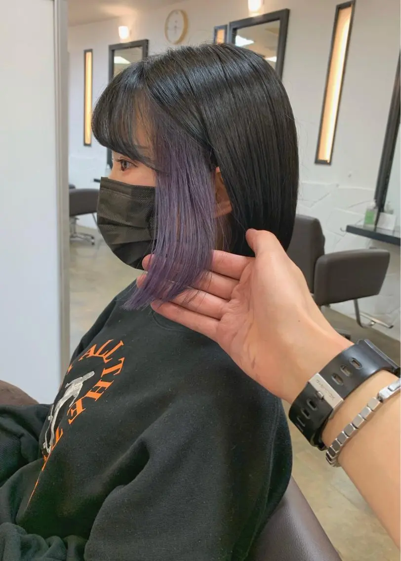 ショート カラー グレージュ ラベンダーカラー ラベンダーグレージュ ラベンダーグレー ヘアカラー トリートメント 矢野 晃平のヘアスタイル