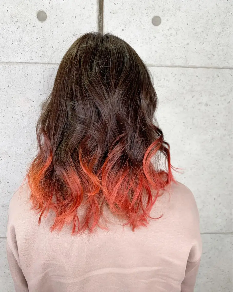 ミディアム カラー 外ハネヘア 福森 みずきのヘアスタイル