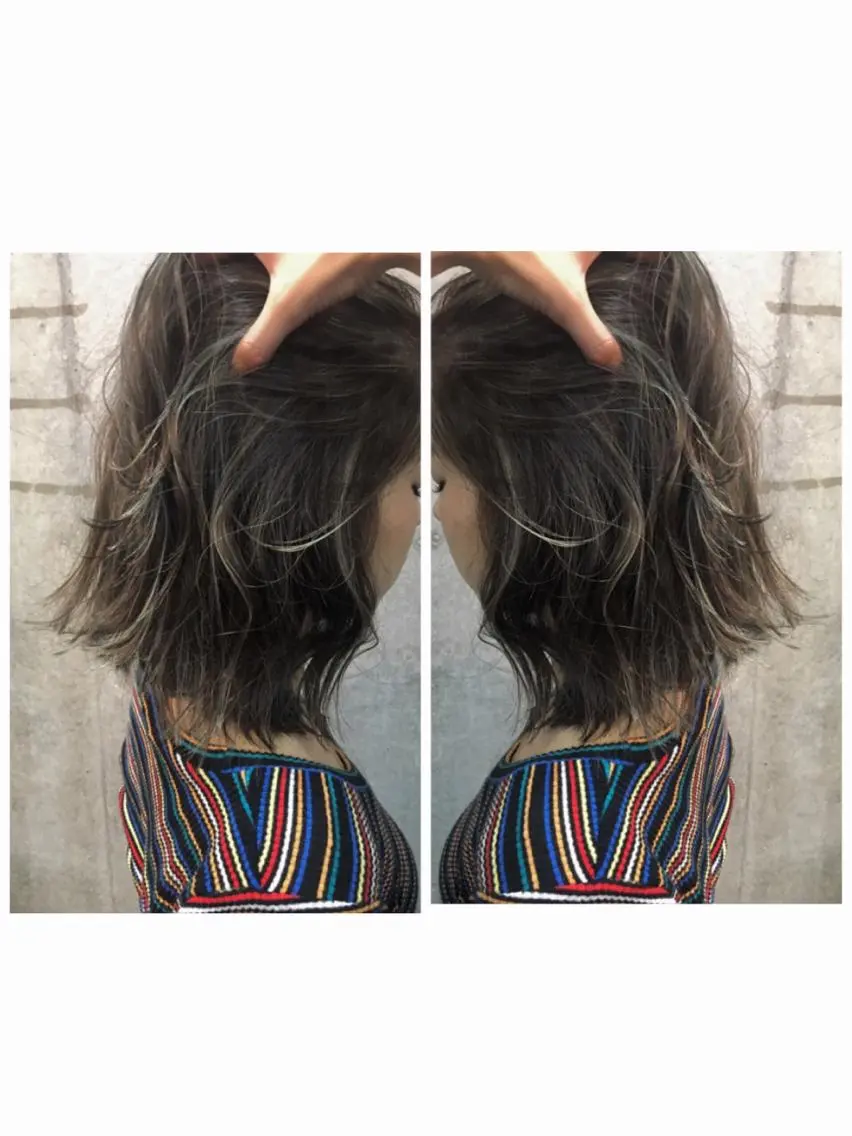 ミディアム カラー 鷺谷 玲奈のヘアスタイル