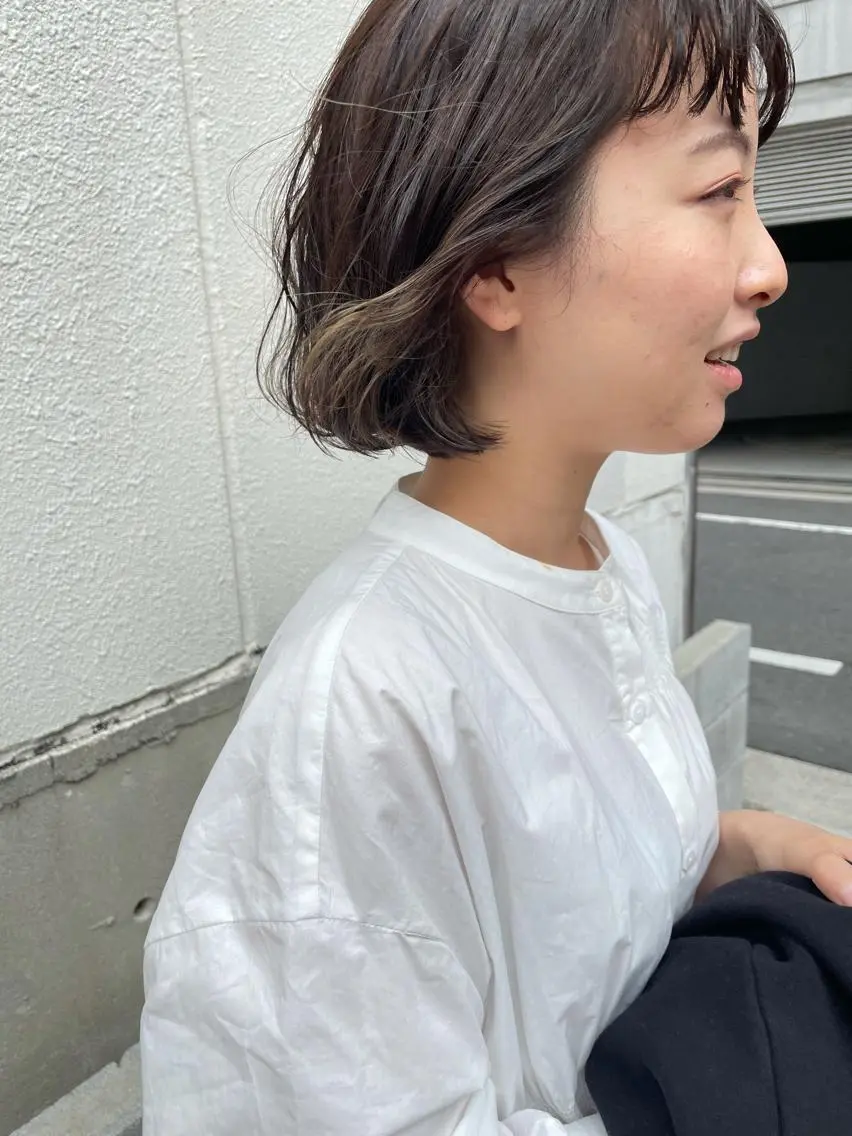 ミディアム カット ヘアカラー トリートメント ayane⭐️ボブ・ ショート・パーマのヘアスタイル