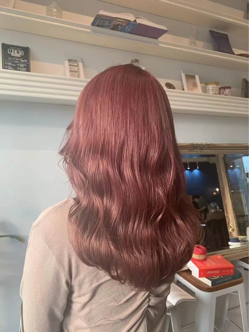 セミロング カラー ヘアアレンジ カシス オレンジ ヘアカラー トリートメント 金子 廉のヘアスタイル
