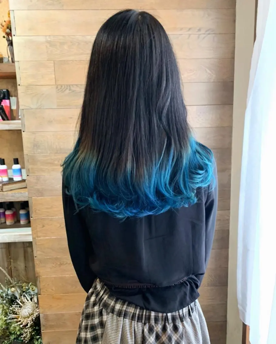 ロング カラー バレイヤージュ ブラウンカラー ココアブラウン デザインカラー グラデーションカラー カット ヘアカラー 京都大人女性ショート 徒歩1分/秋山のヘアスタイル