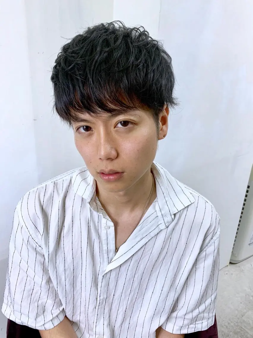 ショート カラー パーマ メンズ マッシュ ショートヘア メンズ特化👨 細谷碧海のヘアスタイル