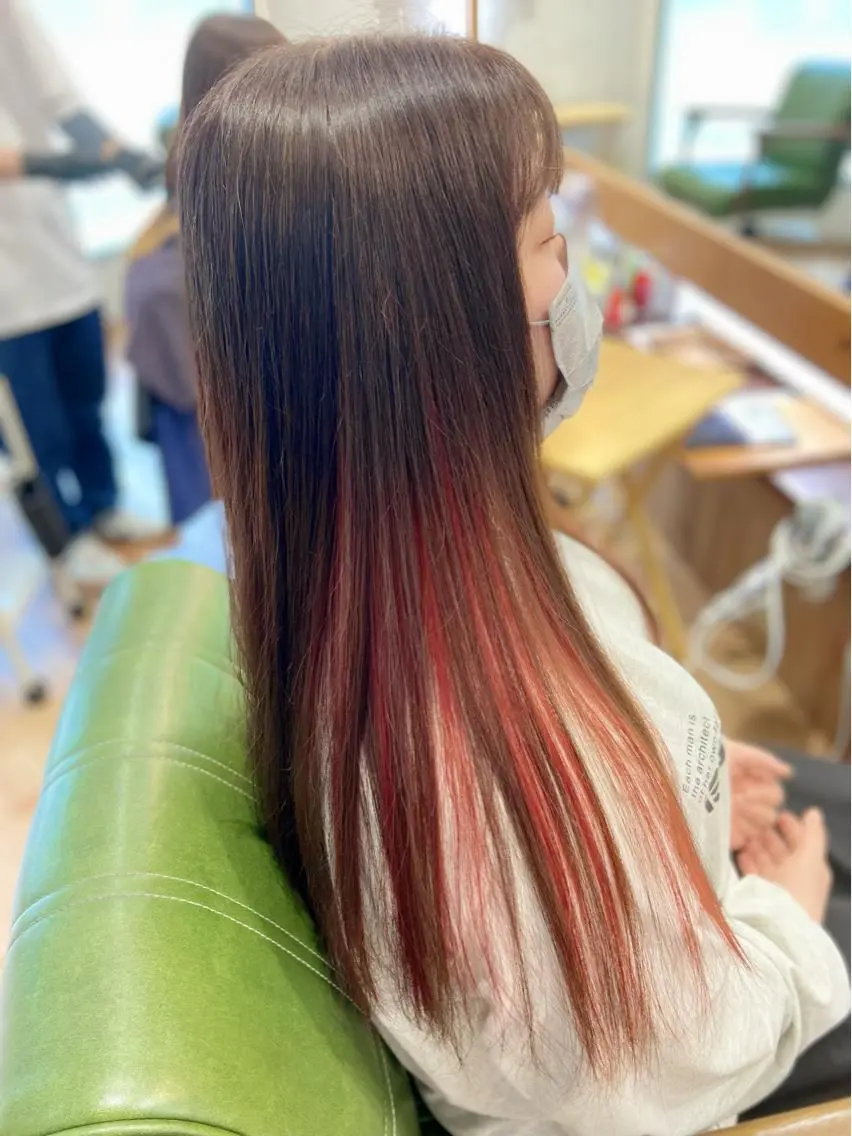 ロング カラー イヤリングカラー ピンクカラー パープルカラー レッドカラー 代表 しみず としやのヘアスタイル
