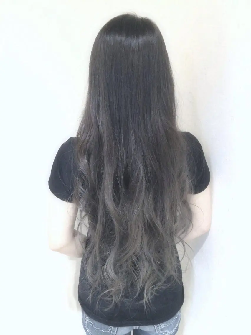 ミディアム セミロング ロング カラー パーマ ヘアアレンジ 透明感カラー ダークグレー グラデーションカラー 縮毛矯正/美髪 髪質改善/石田幸輔のヘアスタイル