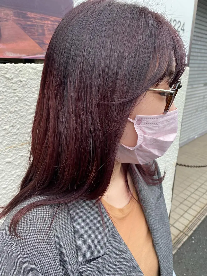 セミロング カラー ヘアアレンジ niconail 🧣ayu 📍烏山のネイルデザイン