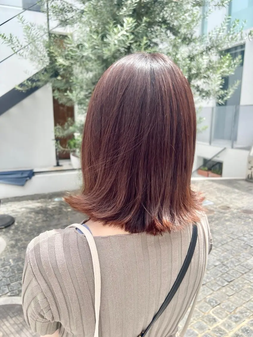 ミディアム カラー カット ヘアカラー 佐藤史哉＊ 韓国レイヤー赤み除去のヘアスタイル