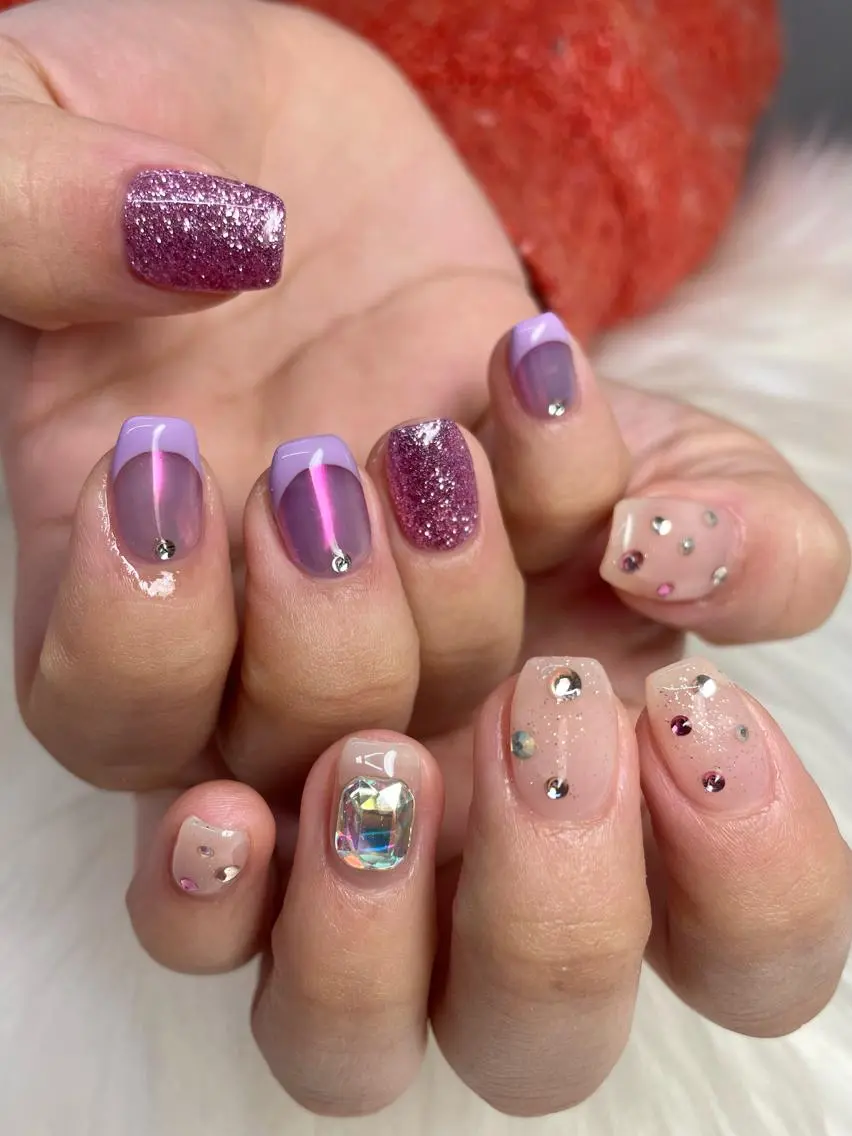 ネイル フレンチネイル ミラーネイル Nail salon Euphoriaのネイルデザイン