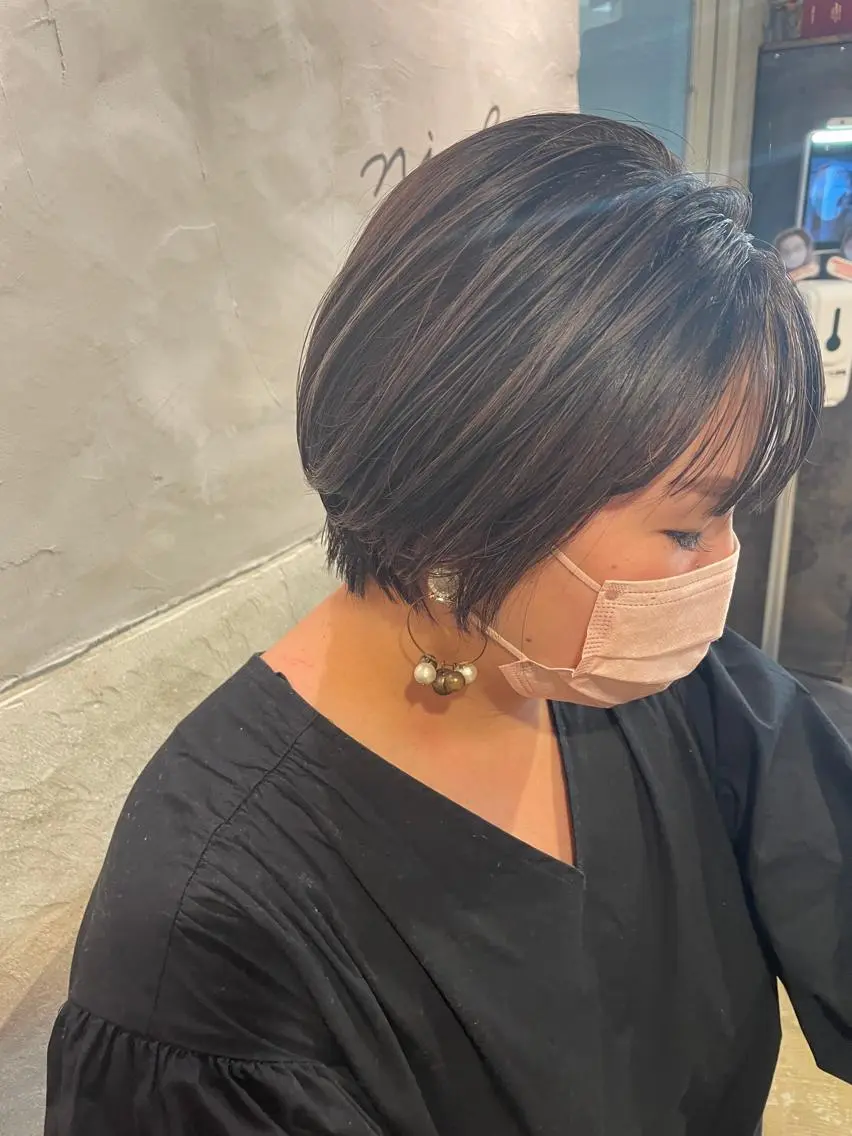 ショート ハイライト カット ヘアカラー トリートメント ayane⭐️ボブ・ ショート・パーマのヘアスタイル