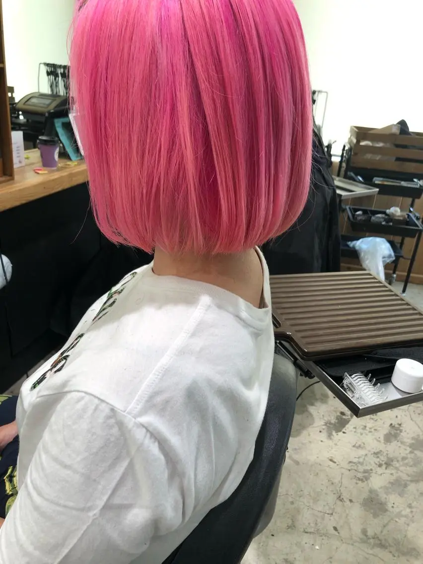 ミディアム カラー ピンクカラー 舘野 太嘉宏のヘアスタイル