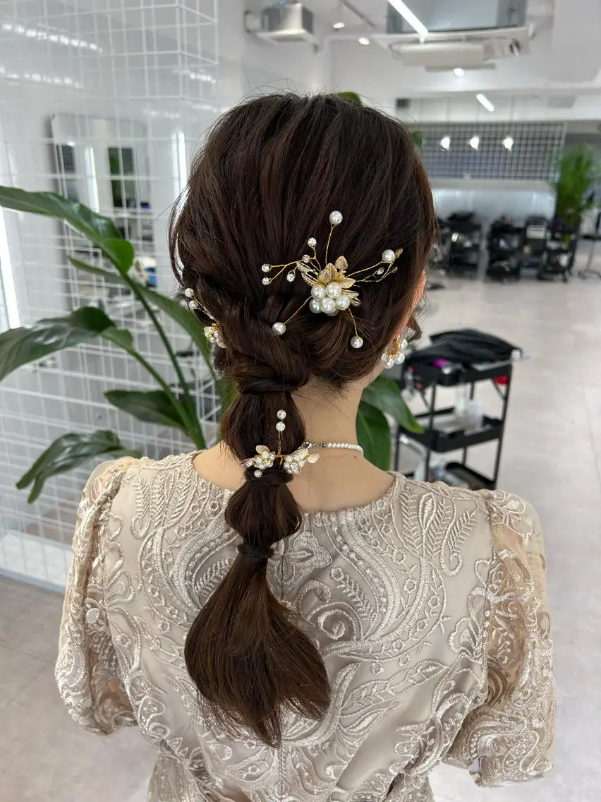 セミロング 卒業式ヘアセット🎀 ヘアアレンジのヘアスタイル