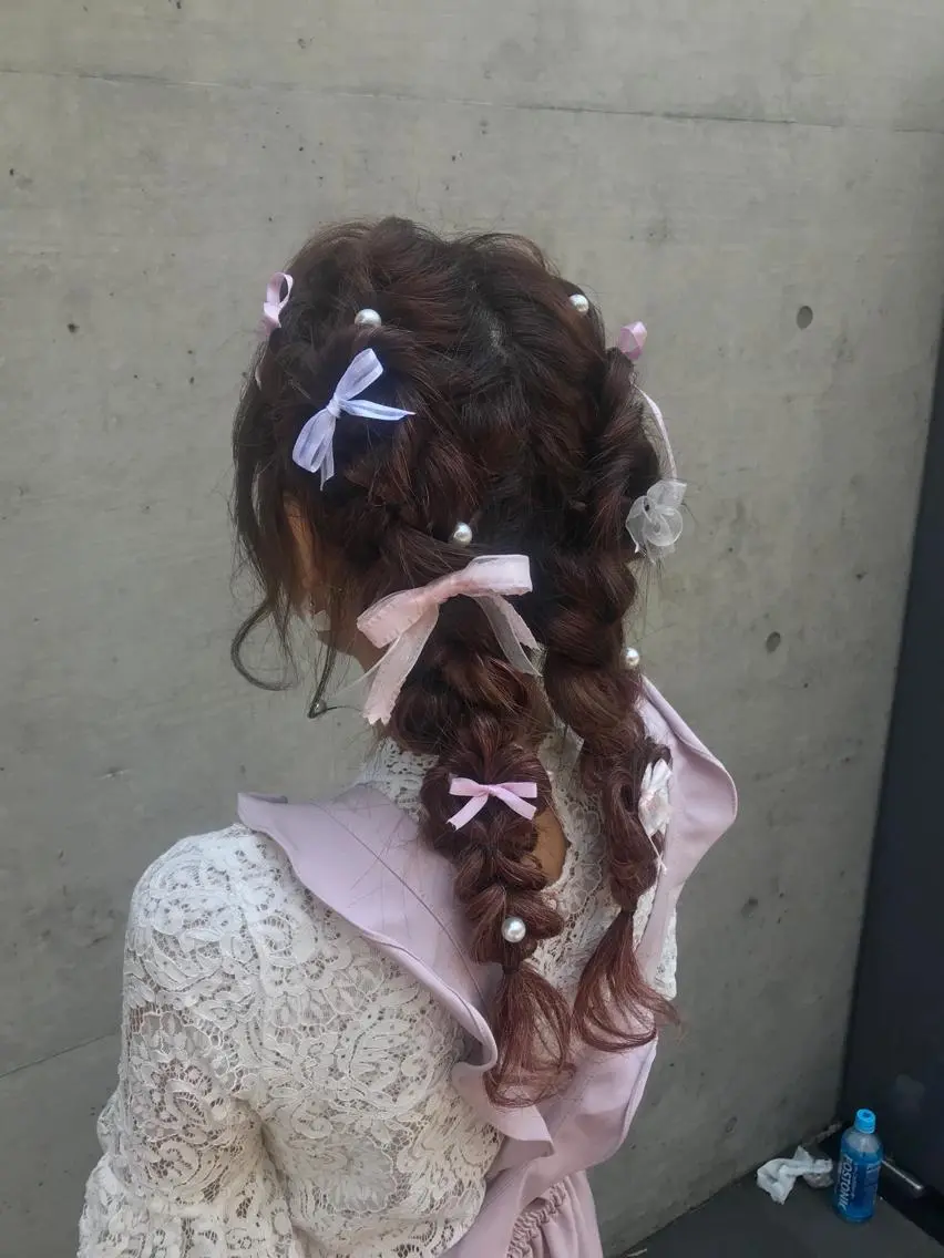 ロング ヘアアレンジ 色落ちまでキレイに！ ！女性サロンのヘアスタイル