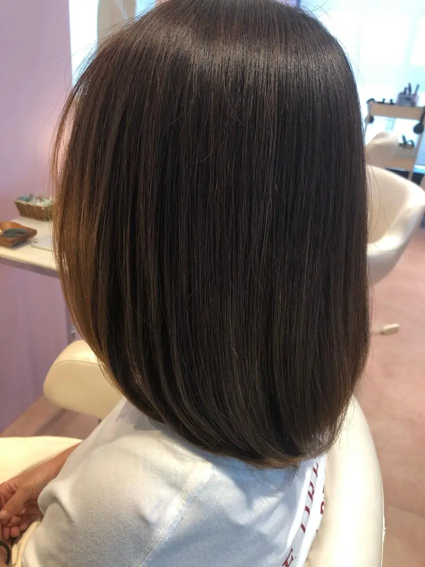 セミロング トリートメント 酸熱トリートメント カット たけだ れなのヘアスタイル