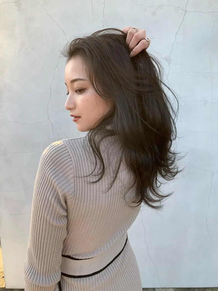 セミロング カラー アッシュ オリーブアッシュ PAIR DAISUKEのヘアスタイル