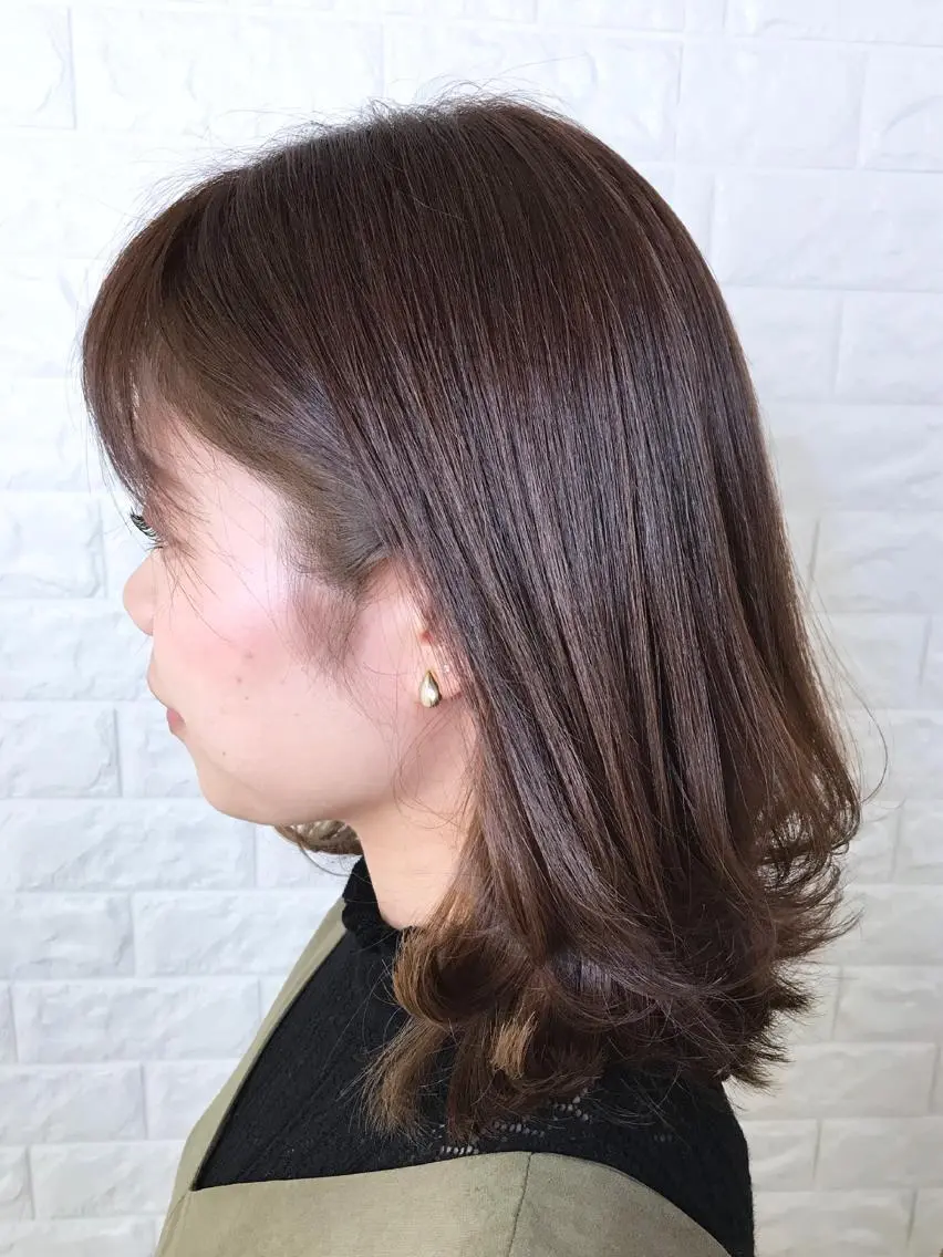 ミディアム カラー ベージュカラー ブリーチ イルミナカラー オレンジ 髪質改善縮毛矯正 美容師✂️山崎竜二のヘアスタイル