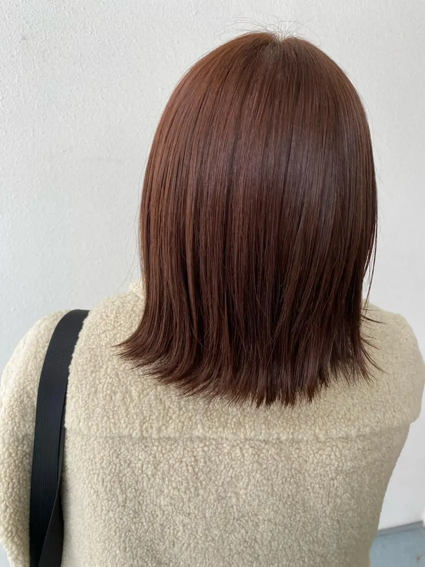 ミディアム ボブ 伸ばしかけ 外ハネヘア LUVISM新潟🎀 透明感カラー/ミユのヘアスタイル
