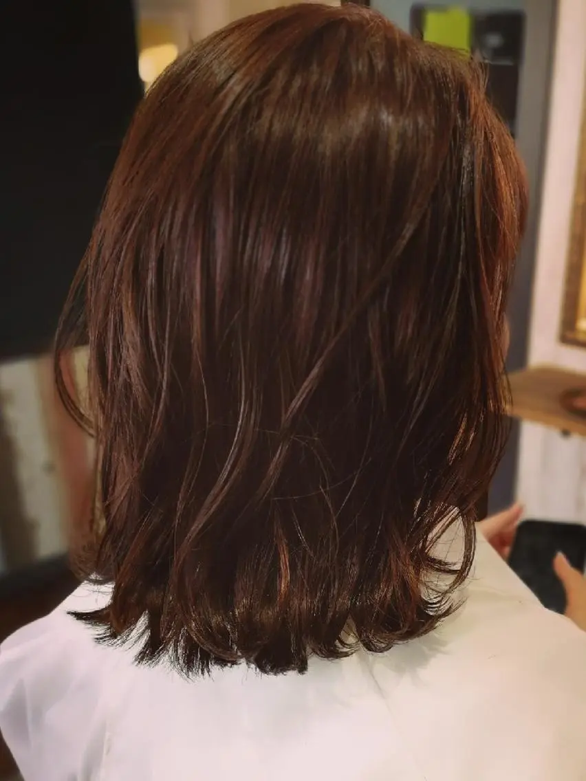 ミディアム アッシュ カット ヘアカラー トリートメント 山田 義人のヘアスタイル