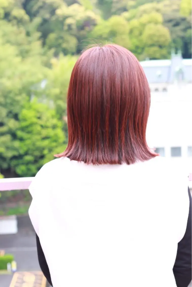 ミディアム カラー オレンジ カット ヘアカラー Viage （ビアージュ）のヘアスタイル