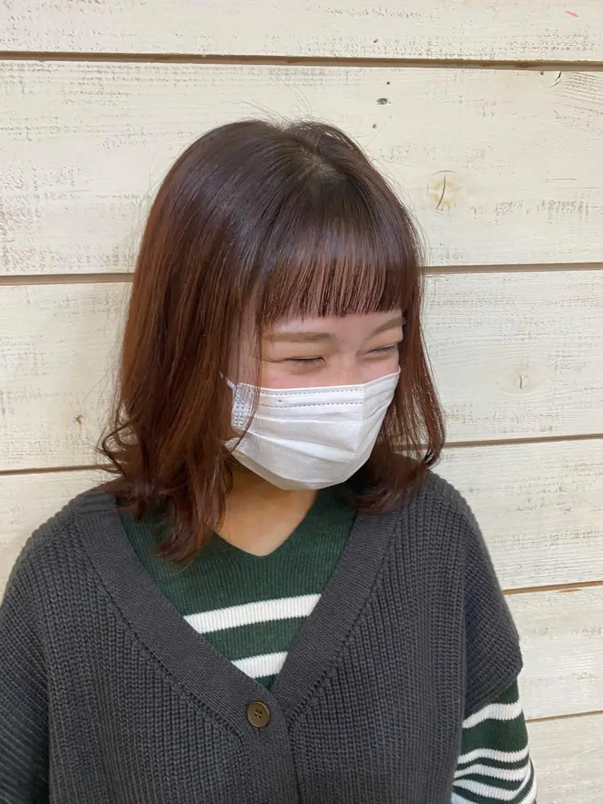 カラー ブリーチ ブラウンカラー ブリーチなしカラー ピンクカラー やました もえかのヘアスタイル