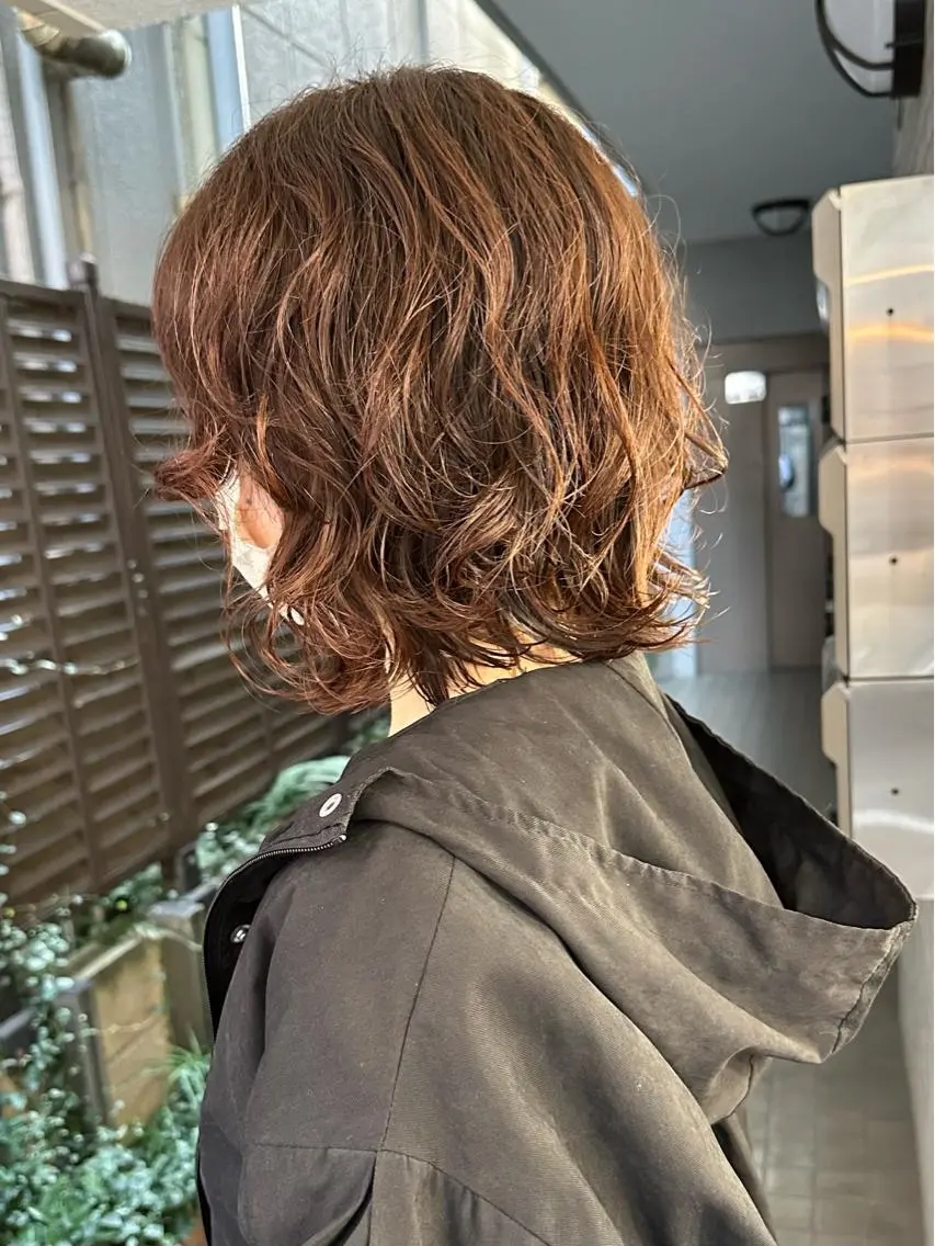 ショート カラー パーマ 髪質改善 縮毛矯正/ レイヤー/銀座/本木のヘアスタイル