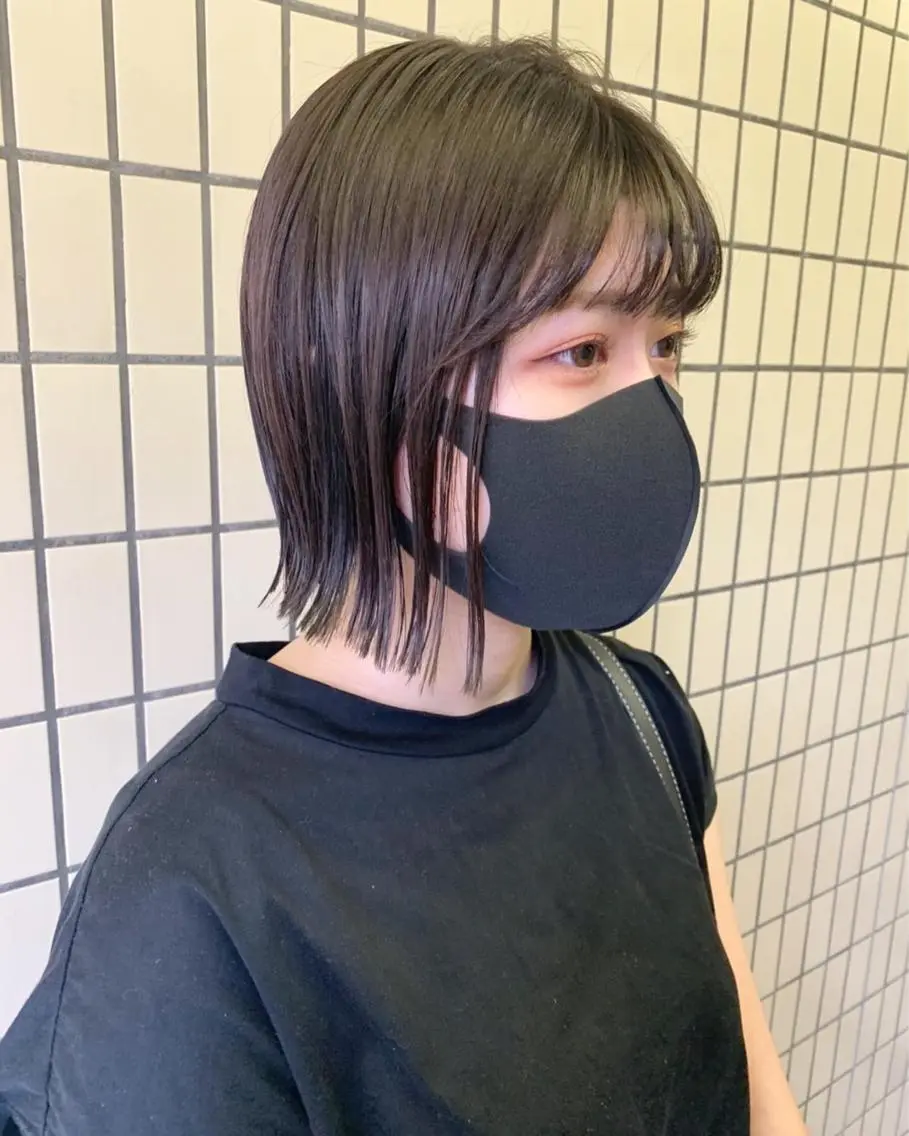 ショート 切りっぱなしボブ ボブ パーマ美容師 hanaのヘアスタイル