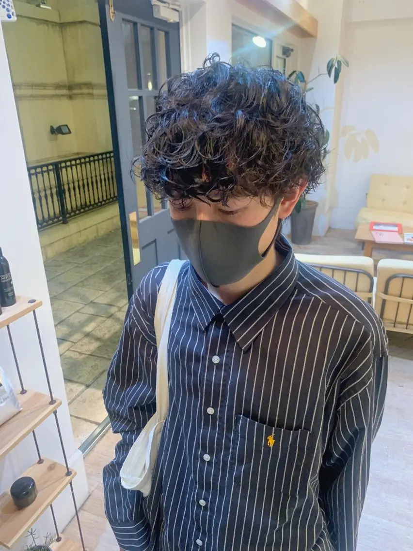 ミディアム パーマ カット パーマ 🌿パーマ大好評 メンズ特化🌿ワタルのヘアスタイル