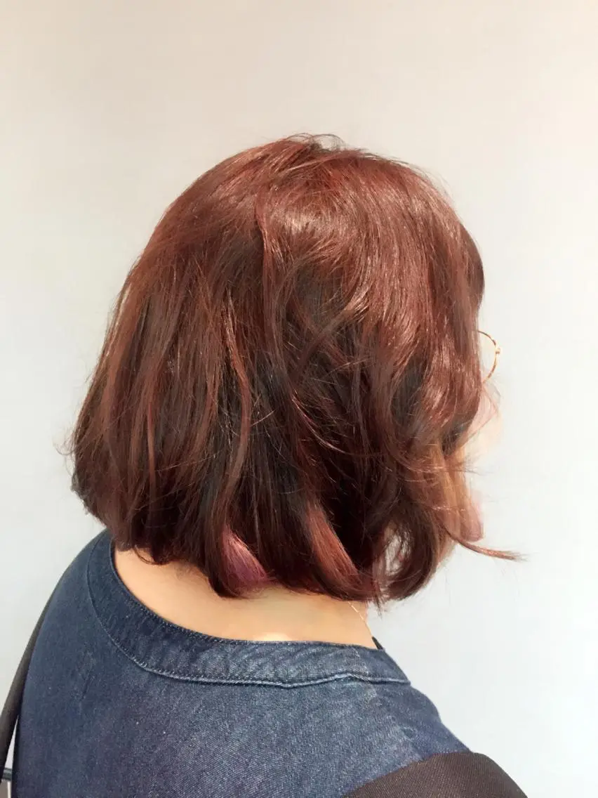 ミディアム カラー インナーカラー バイオレットカラー 韓国ヘア✨グレージュ カラーasamiのヘアスタイル