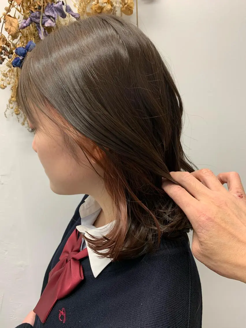 ミディアム カット ヘアカラー ヘアセット 森 隆司のヘアスタイル