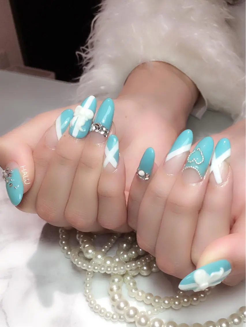 ネイル ハート リボン HALU ハルのネイルデザイン