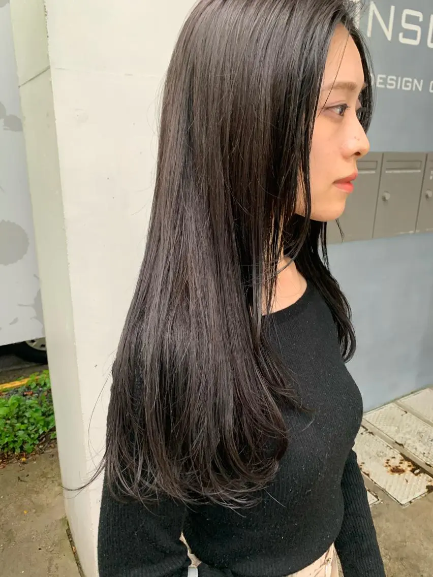 ロング カラー マツエク・マツパ ハイトーンボブ 前田 表参道　グレージュのヘアスタイル
