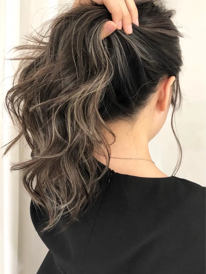 ロング カラー ハイライトカラー ハイライト 若杉 諒のヘアスタイル