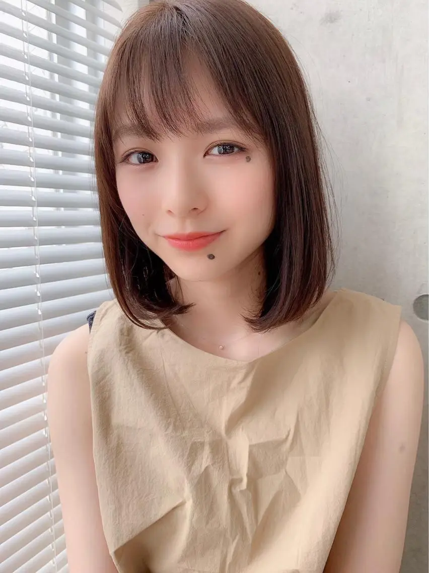 ミディアム カラー ボブ 赤み消し韓国ヘア レイヤー縮毛🤍渡邉のヘアスタイル