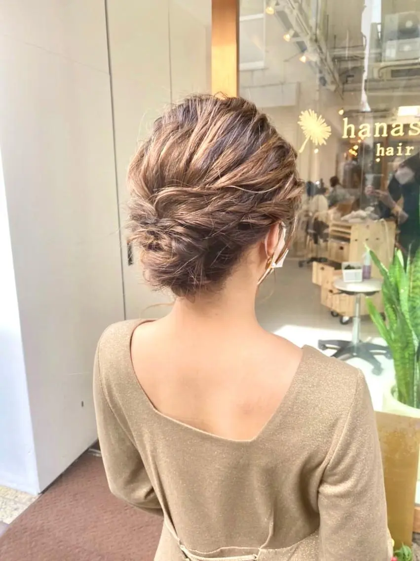 ミディアム ヘアセット 安永 涼のヘアスタイル