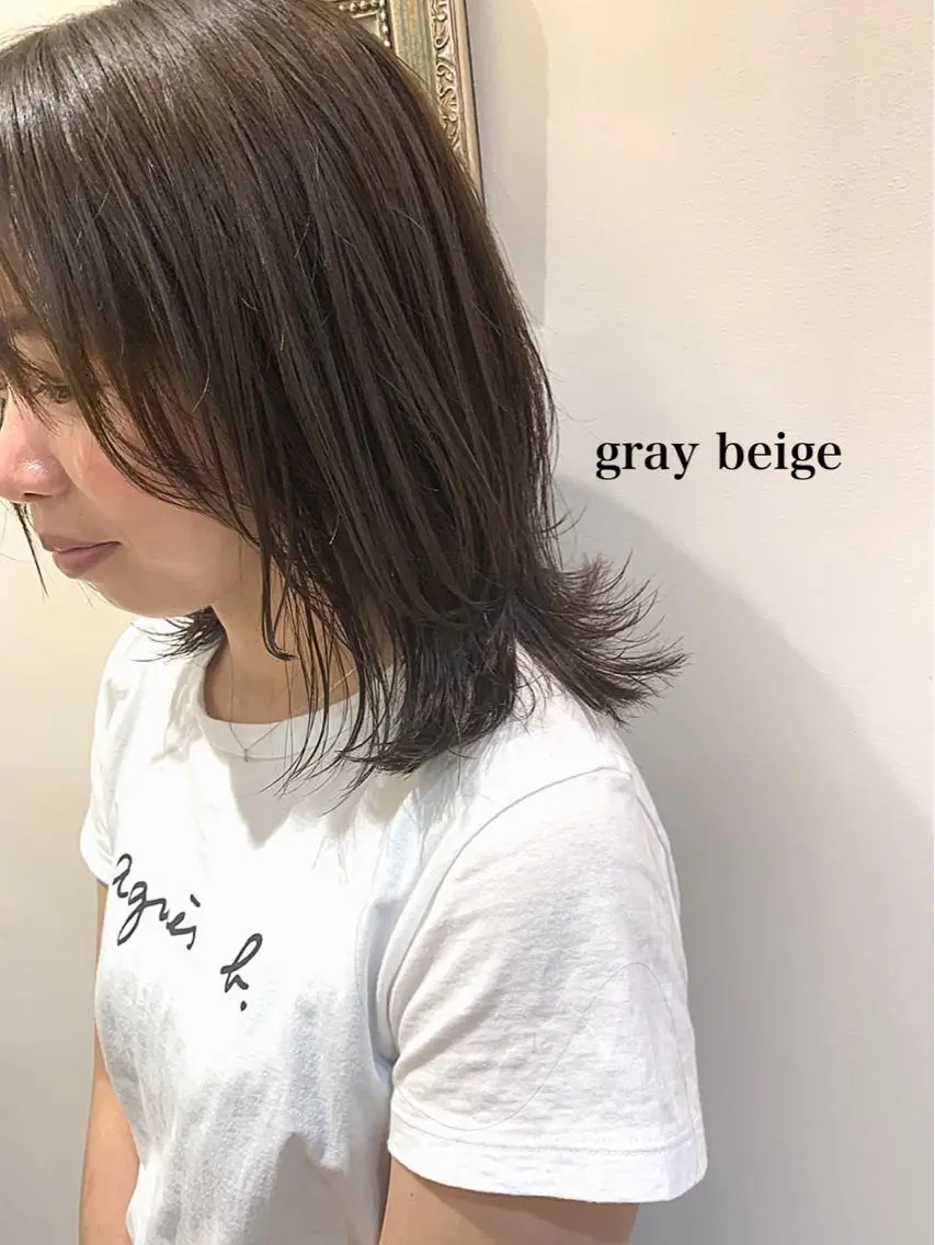 ミディアム カラー 透明感カラー👑 井上美乃里のヘアスタイル