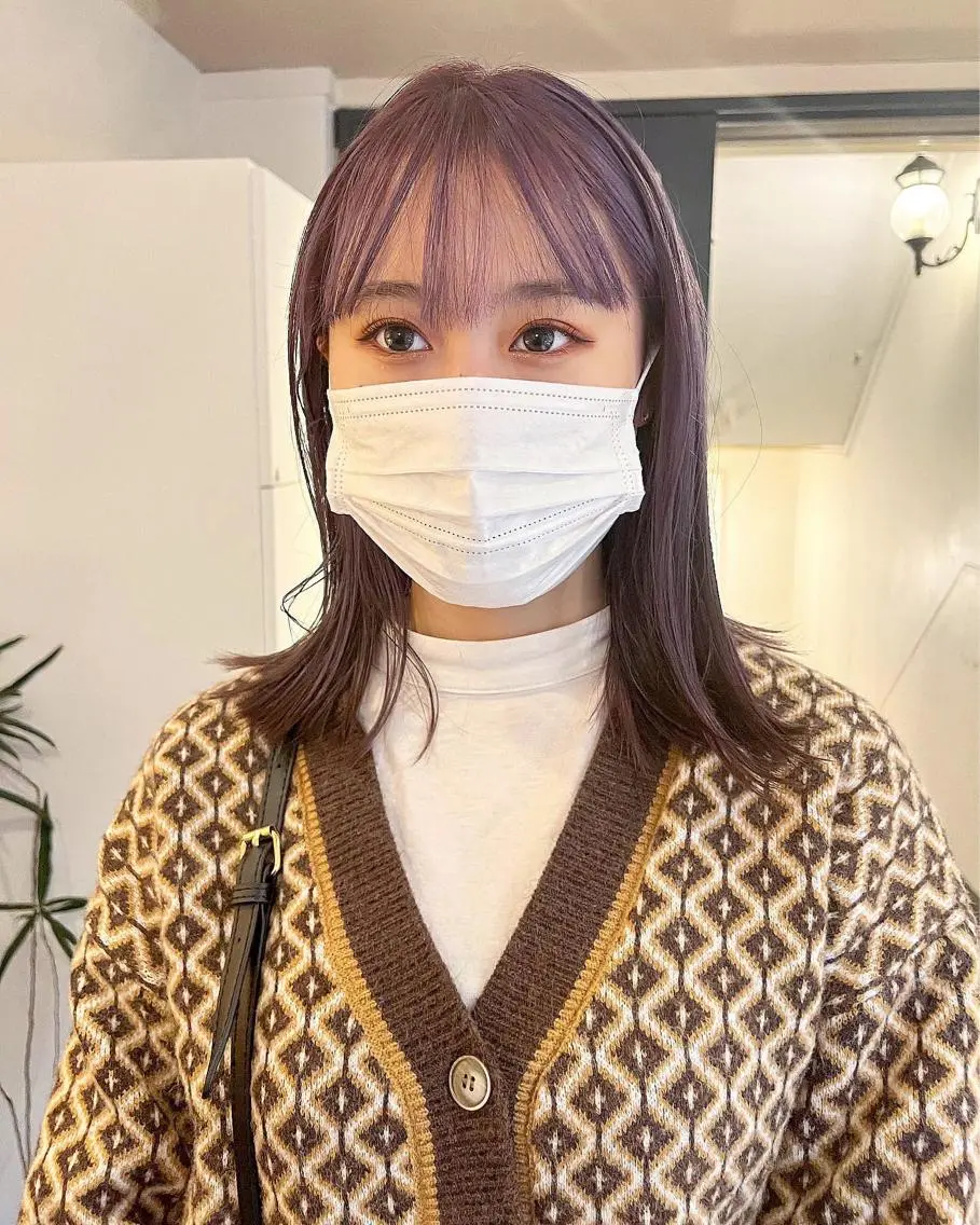 セミロング カラー パーマ ヘアアレンジ メンズ キッズ ネイル マツエク・マツパ メンズブリーチ ブリーチ ウルフレイヤーカット /チヒロのヘアスタイル