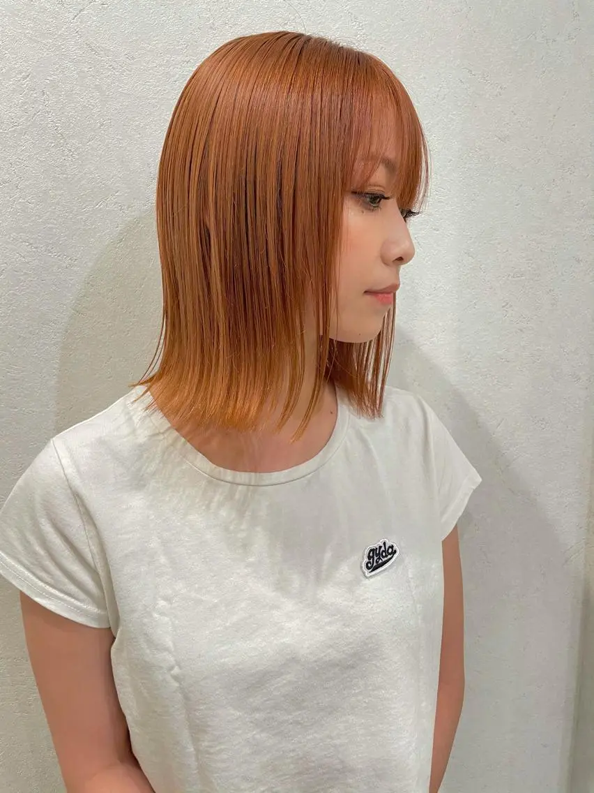 ミディアム カラー ブリーチ ケアブリーチ 透明感カラー イルミナカラー 髪質改善 カット ヘアカラー トリートメント 安藤 佑衣のヘアスタイル