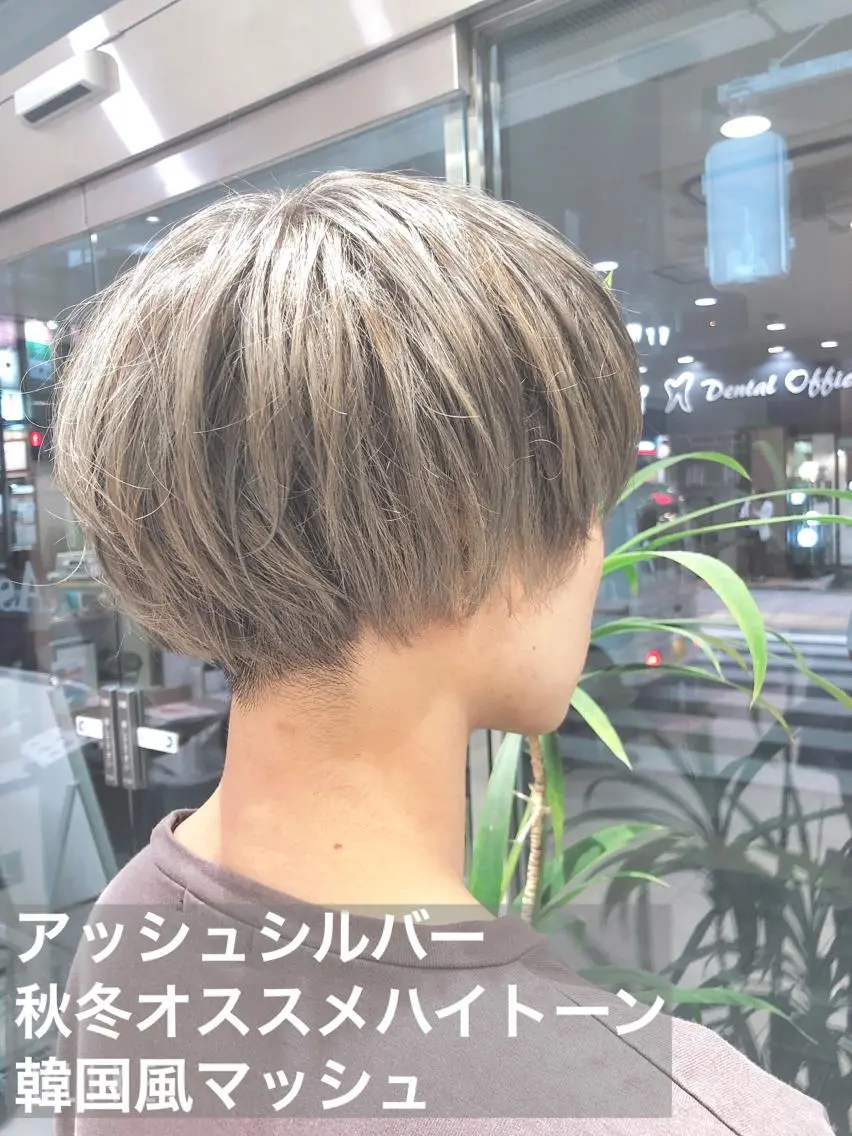 ミディアム カラー ヘアアレンジ メンズ メンズ韓国風 韓国マッシュ マッシュ ツーブロック アッシュ カット ヘアカラー トリートメント メンズパーマ特化/ メッシュ/薫/店長のヘアスタイル