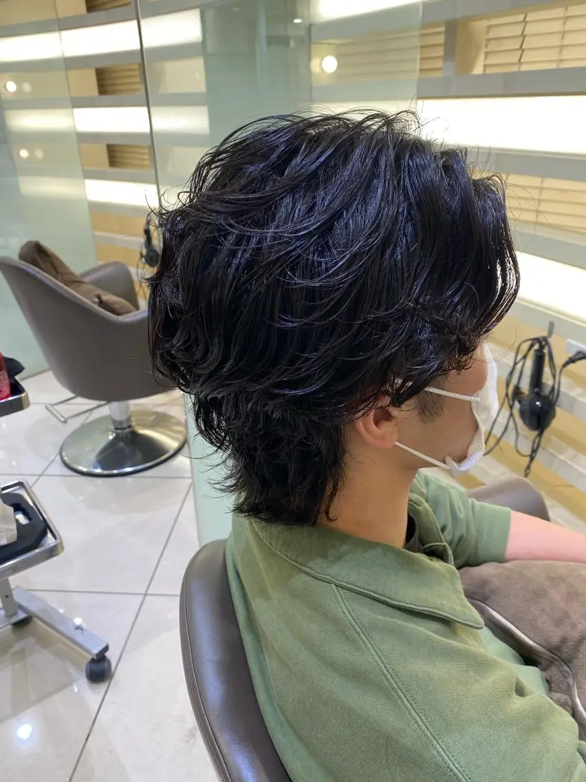 メンズ カット パーマ トリートメント 銀座メンズ専門🖤 叶奈々のヘアスタイル