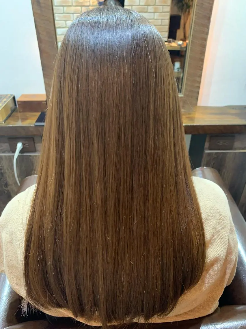 セミロング パーマ ストレートパーマ 縮毛矯正 特化生田のヘアスタイル