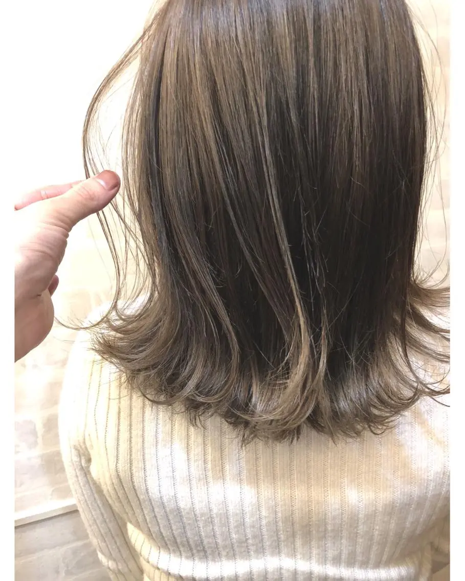 ミディアム カラー グラデーションカラー ボブ ヘアカラー トリートメント 艶髪育成サロン 京橋 shinのヘアスタイル